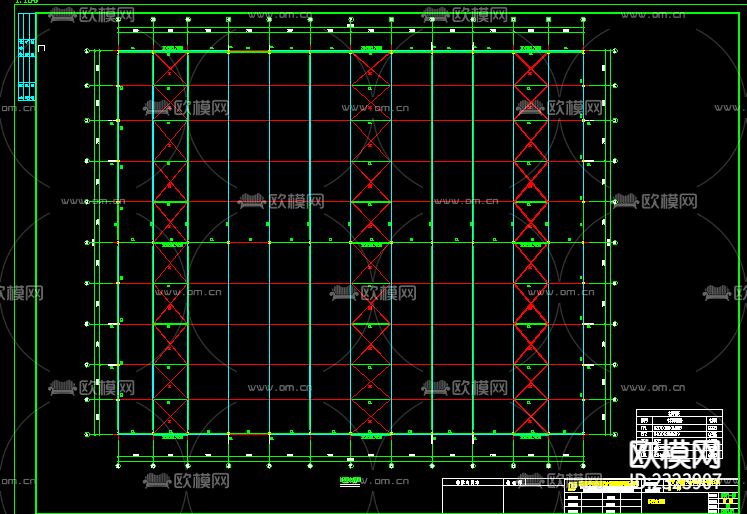 钢结构仓库设计cad施工图下载（渲染图5）