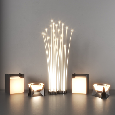  现代庭院灯su模型 