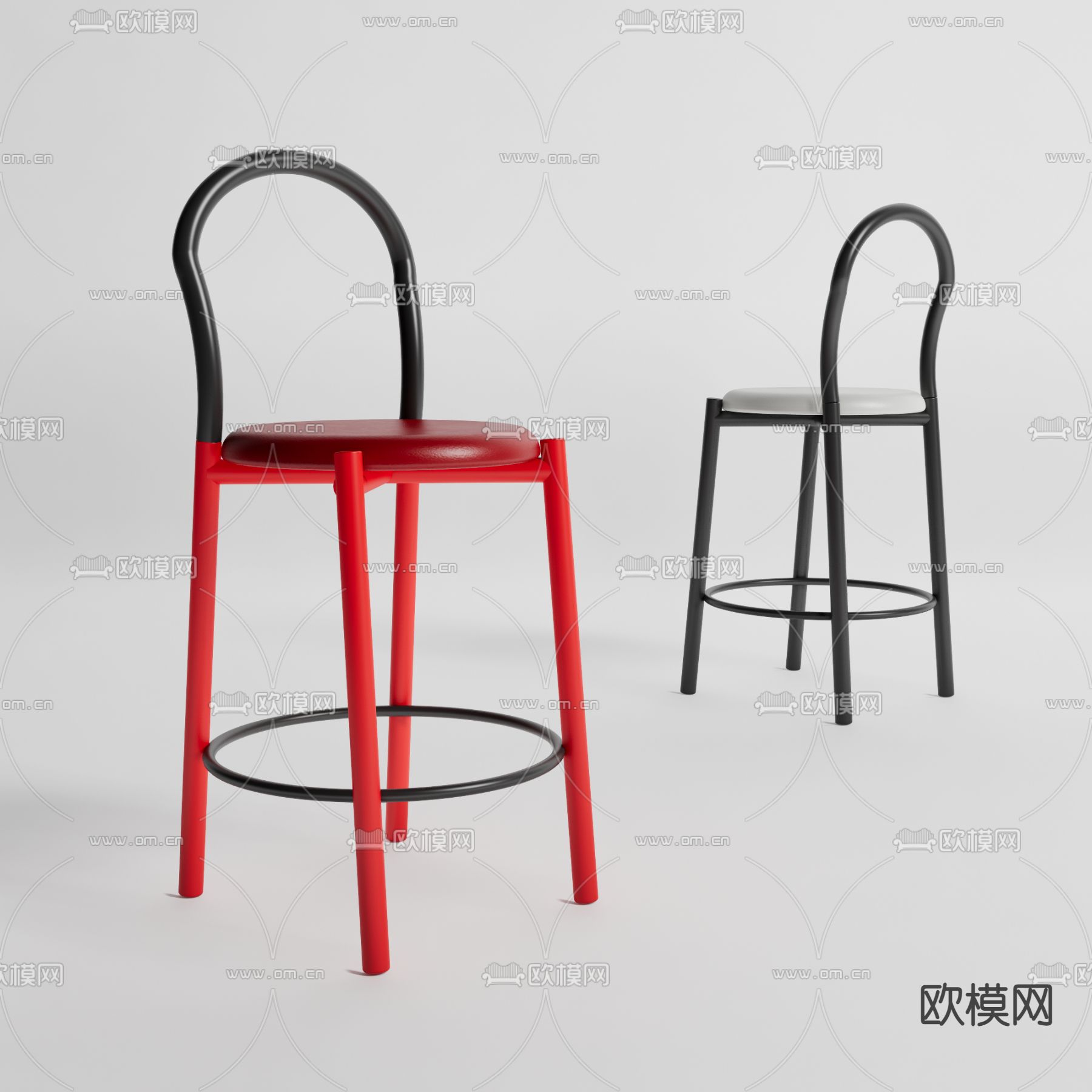 现代吧台椅 吧凳su模型