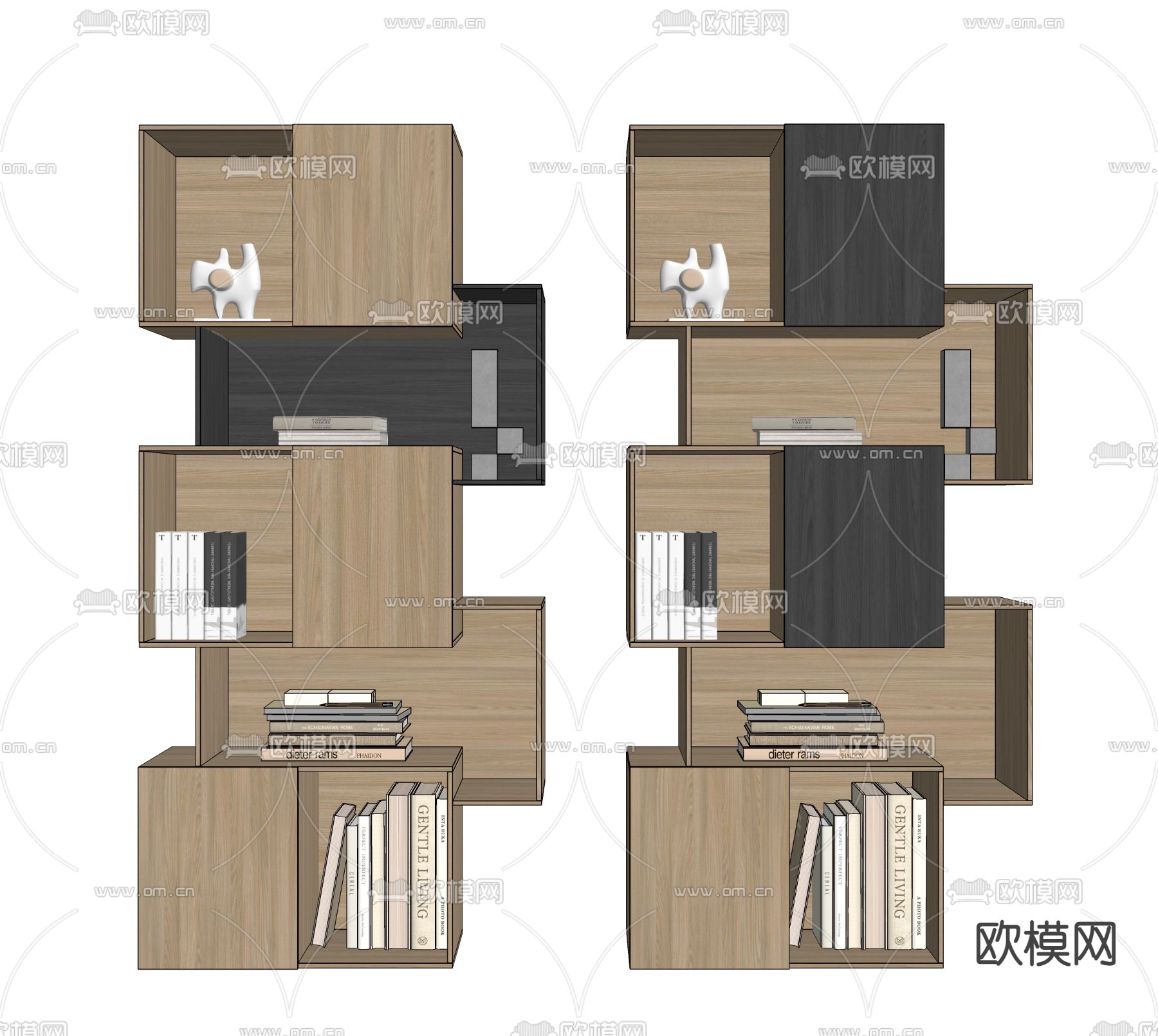现代立式书架su模型