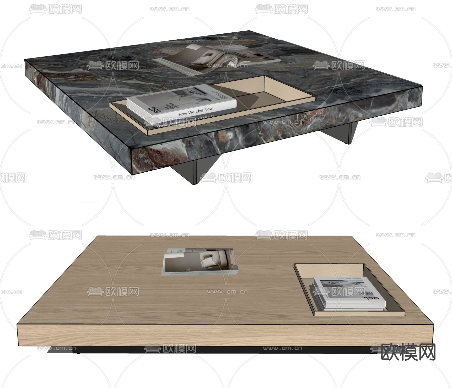 Minotti 茶几su模型下载（渲染图2）