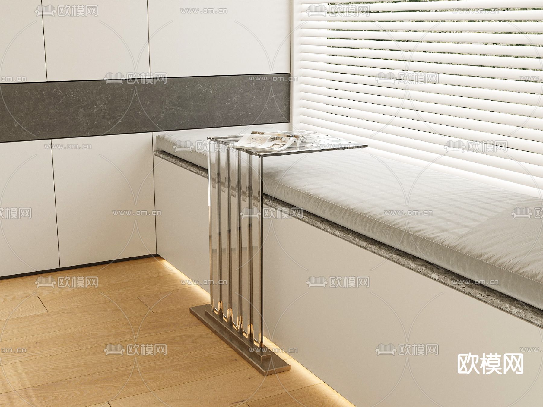 FENDI 飘窗桌 边几角几3d模型下载