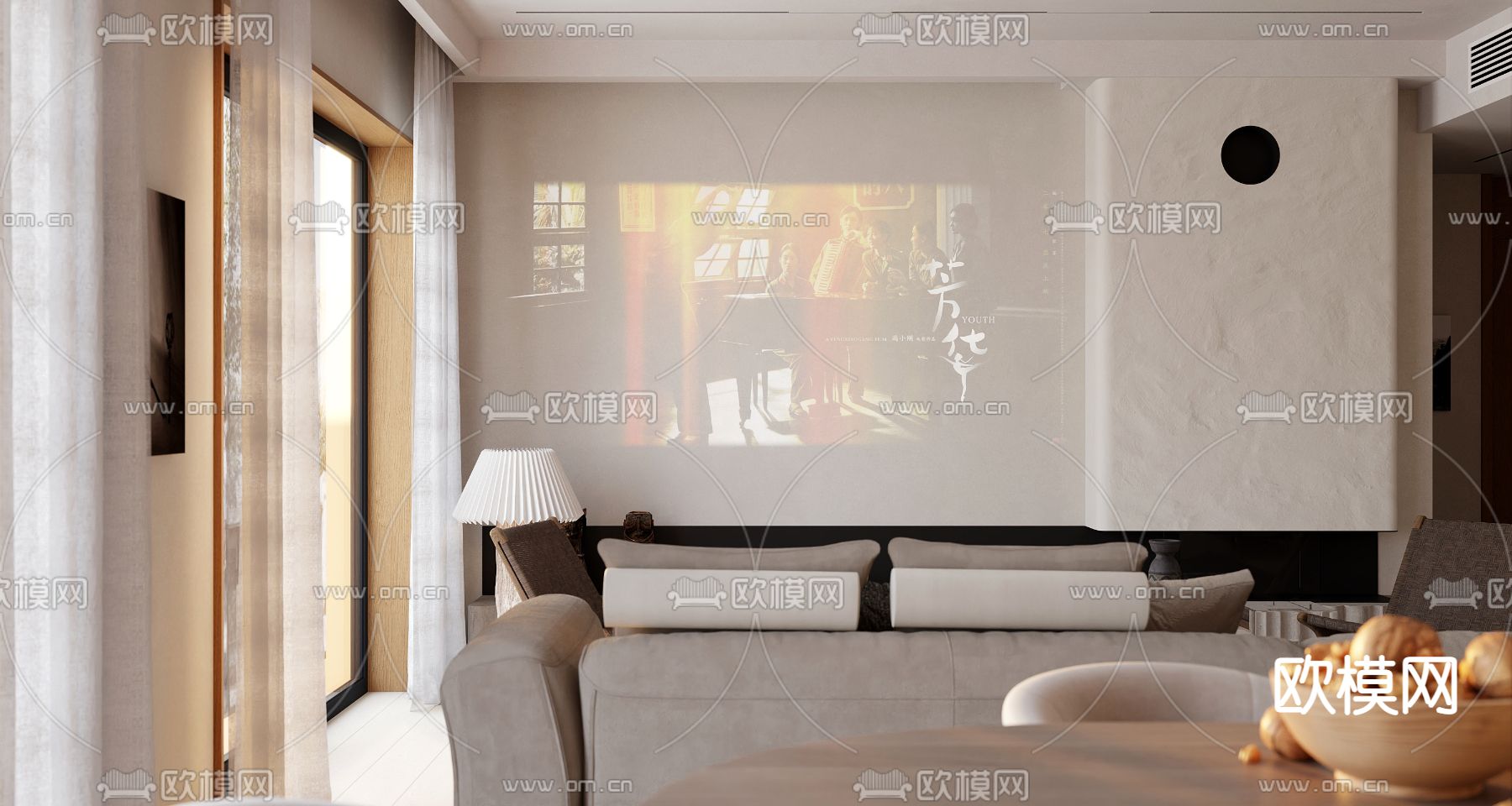 侘寂客餐厅3d模型下载（渲染图2）