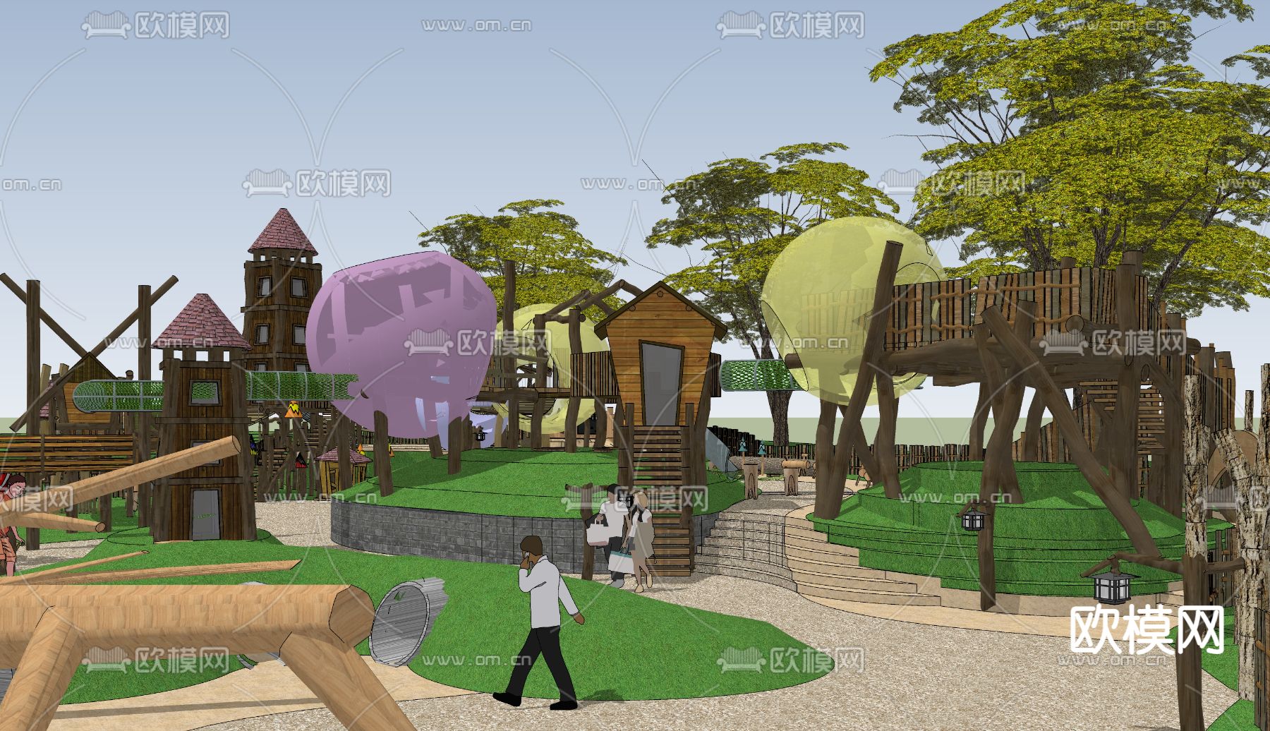现代农场儿童活动场地su模型下载（渲染图3）