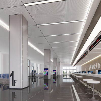  现代办事大厅su模型 