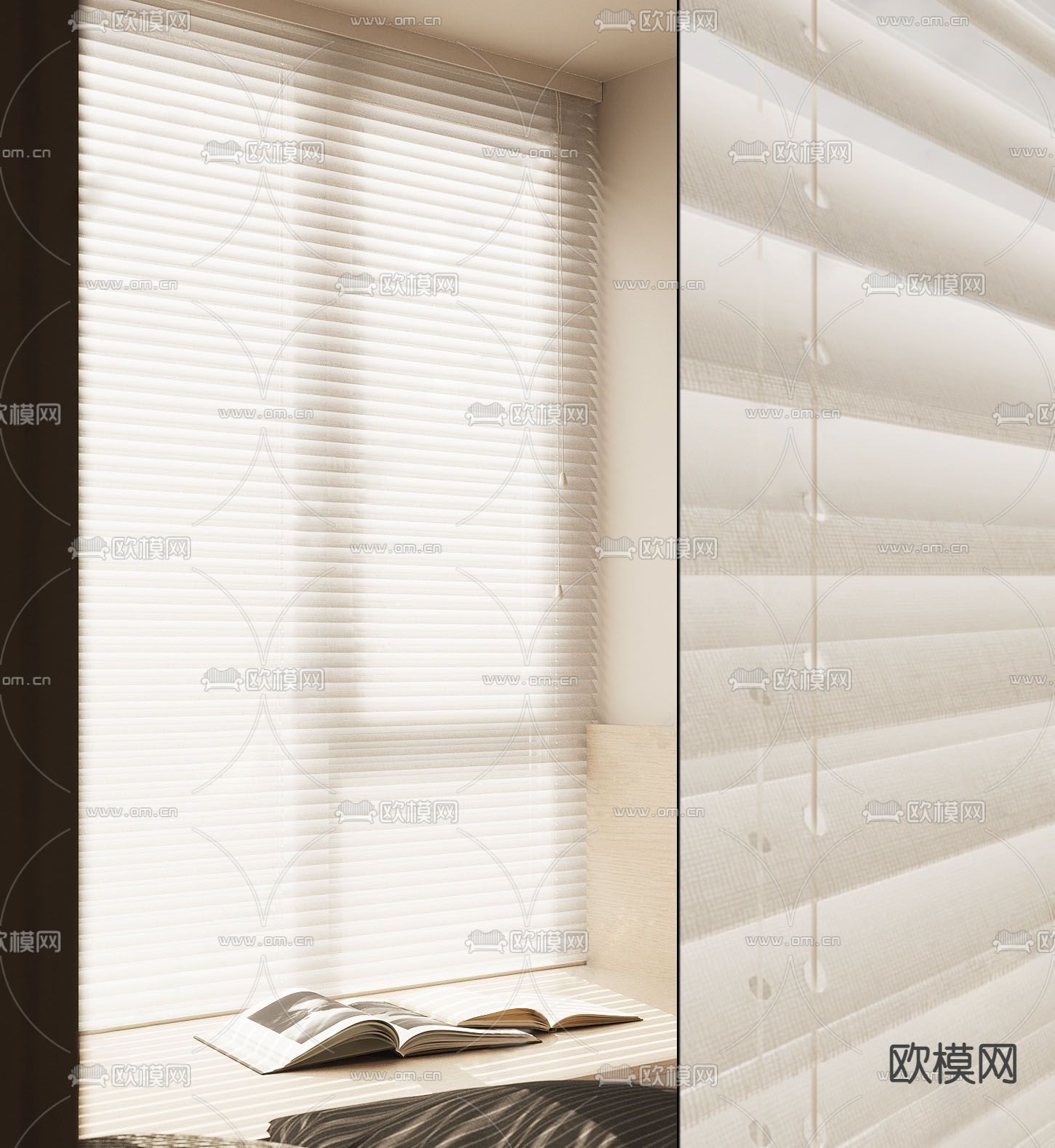 现代百叶帘su模型