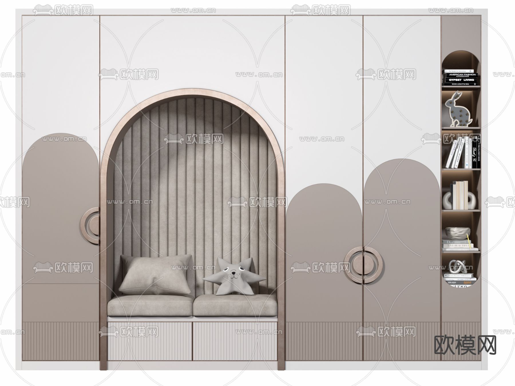 现代儿童衣柜 储物柜3d模型下载