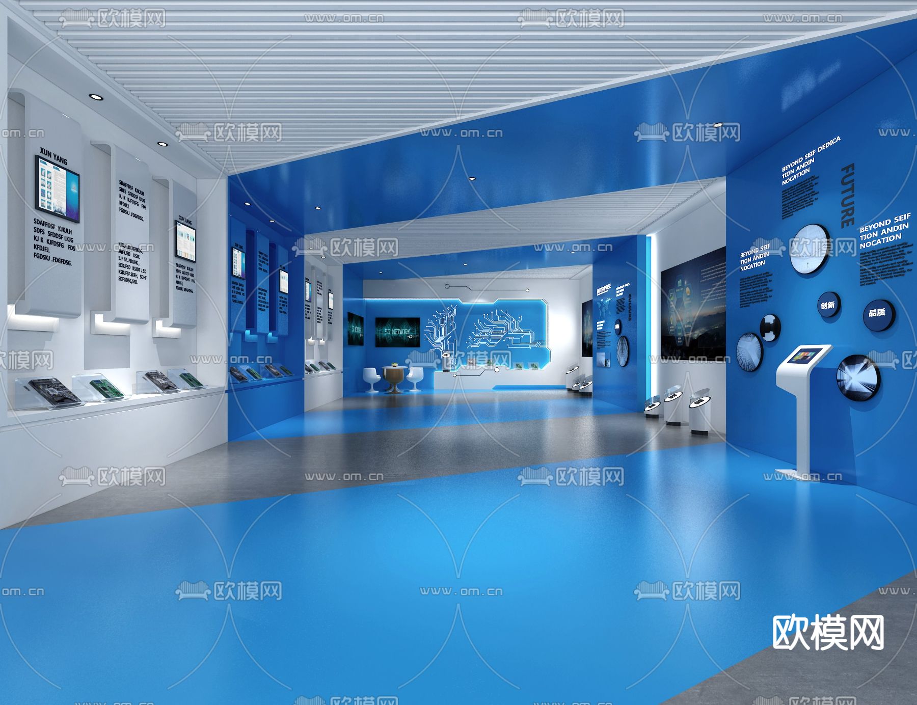 现代科技展厅su模型下载_ID12153855_sketchup模型下载-欧模网