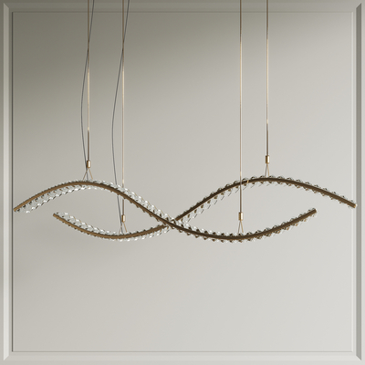 现代环形吊灯金属吊灯su模型