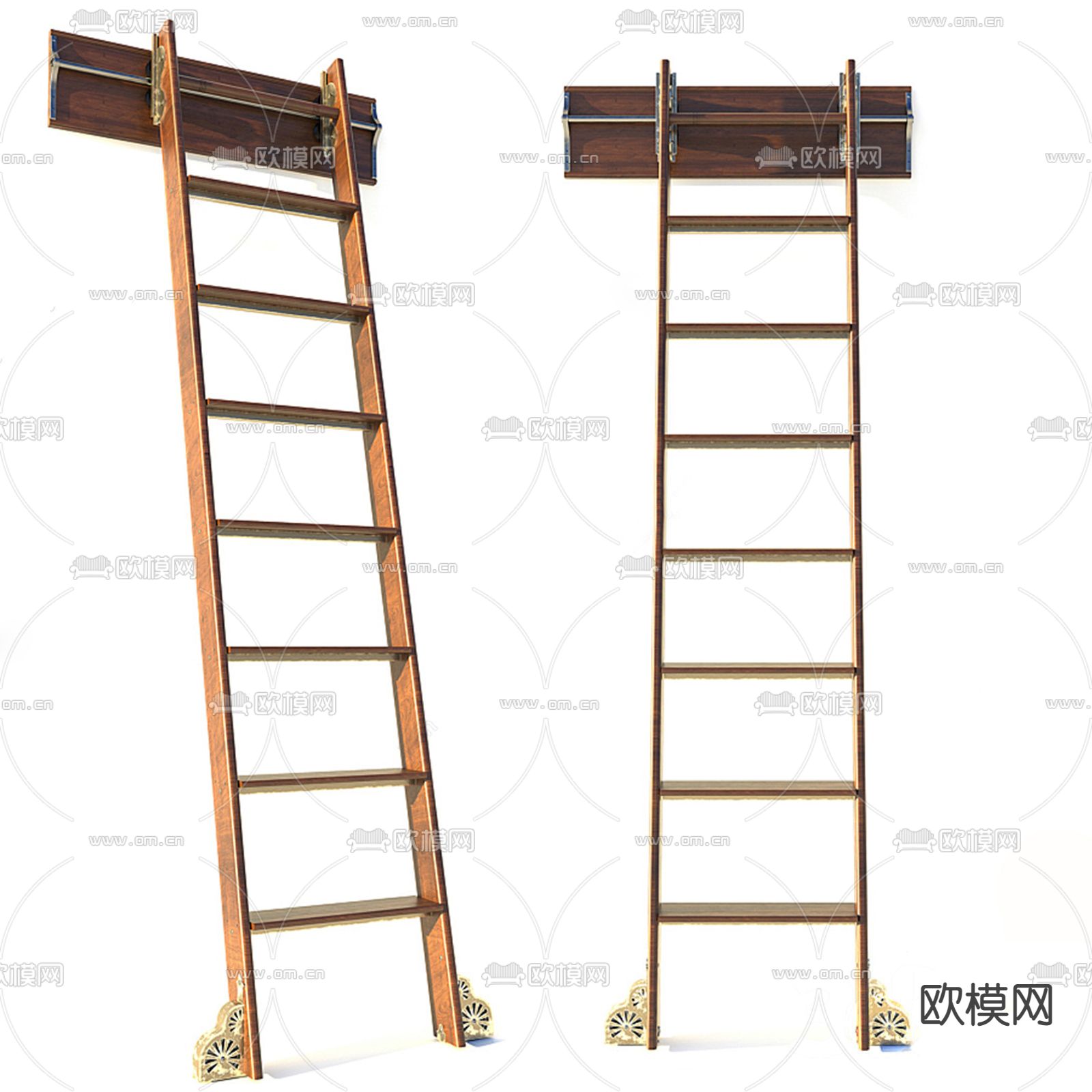 现代图书馆梯子su模型下载_ID12150794_sketchup模型下载-欧模网