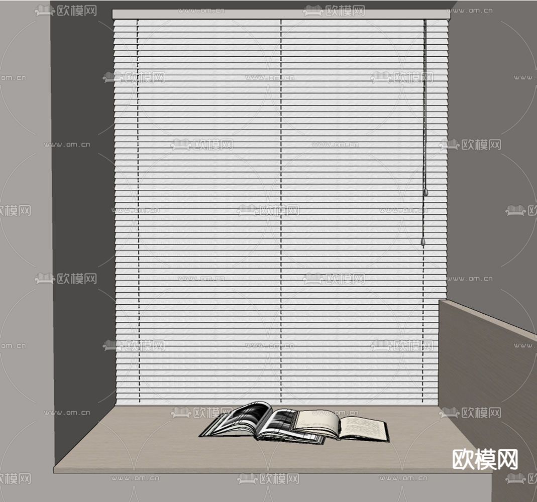 现代百叶帘su模型