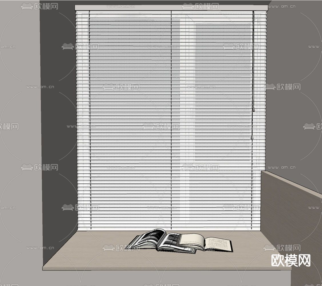 现代百叶帘su模型