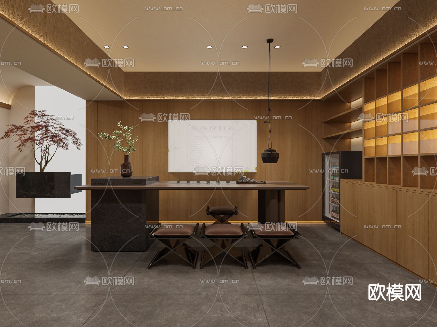 日式美容院 spa会所3d模型下载（渲染图3）
