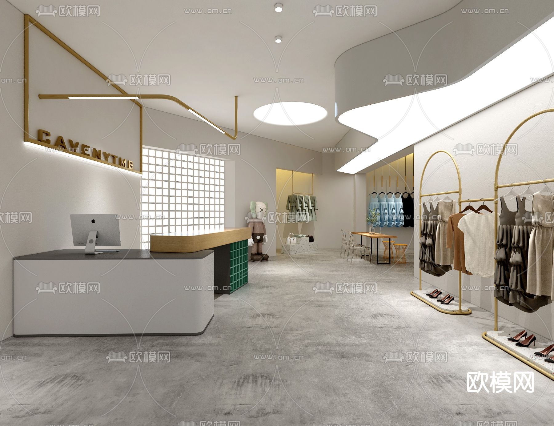 现代服装店su模型下载_ID12153859_sketchup模型下载-欧模网