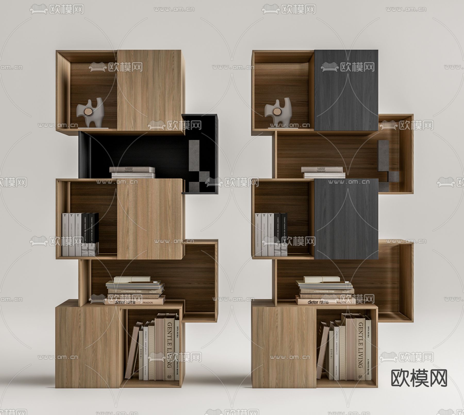 现代立式书架su模型