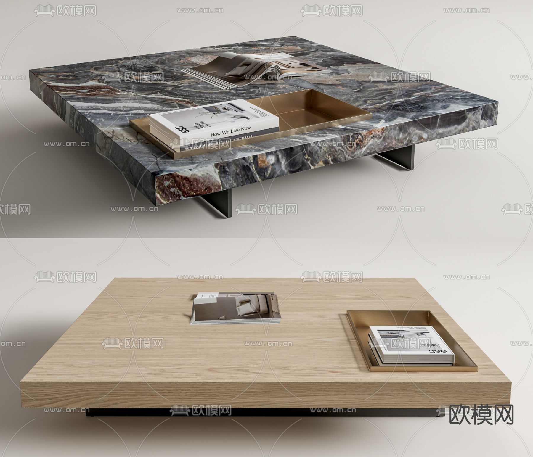 Minotti 茶几su模型下载（渲染图1）