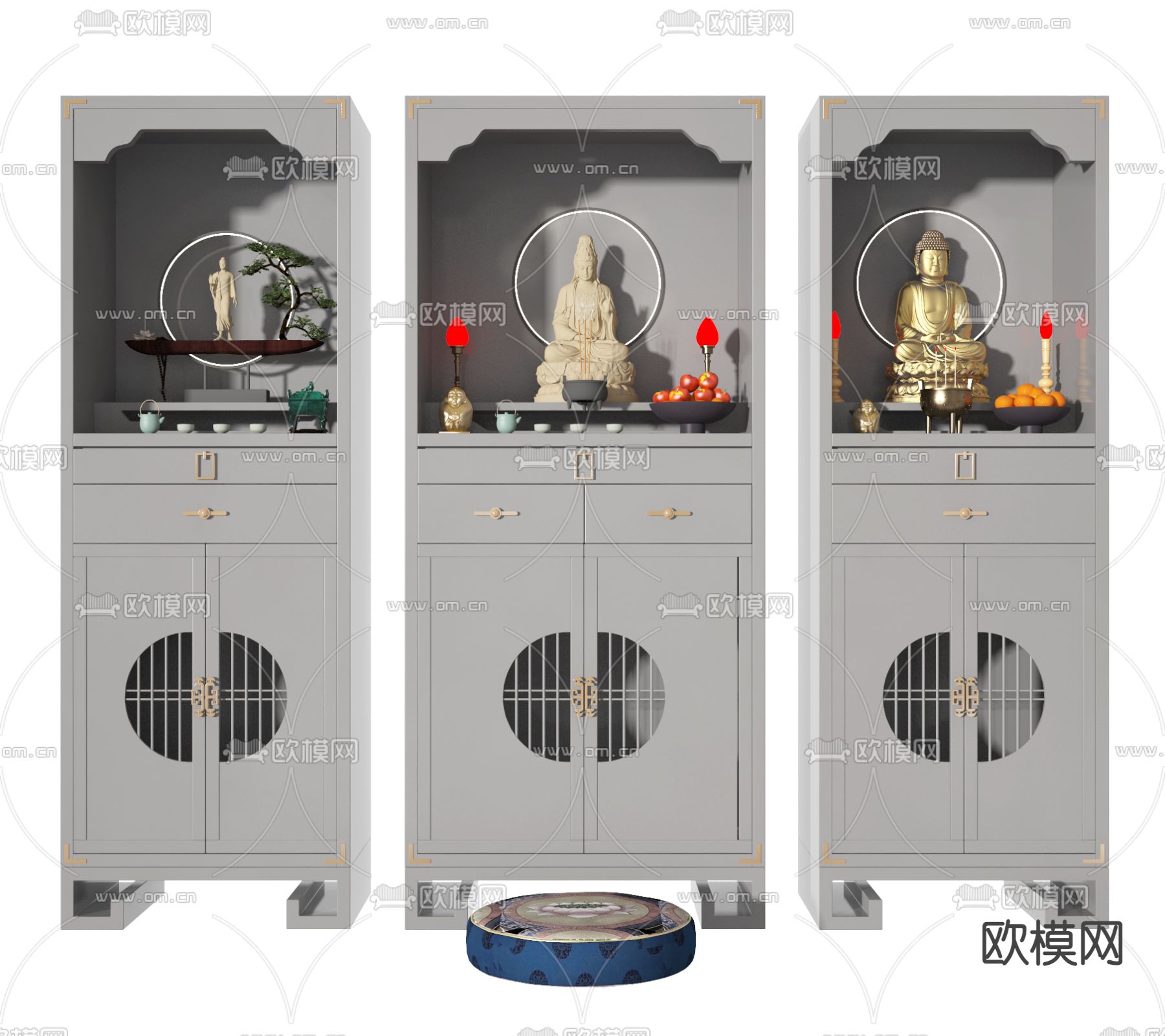 新中式神龛 佛龛 神位3d模型下载