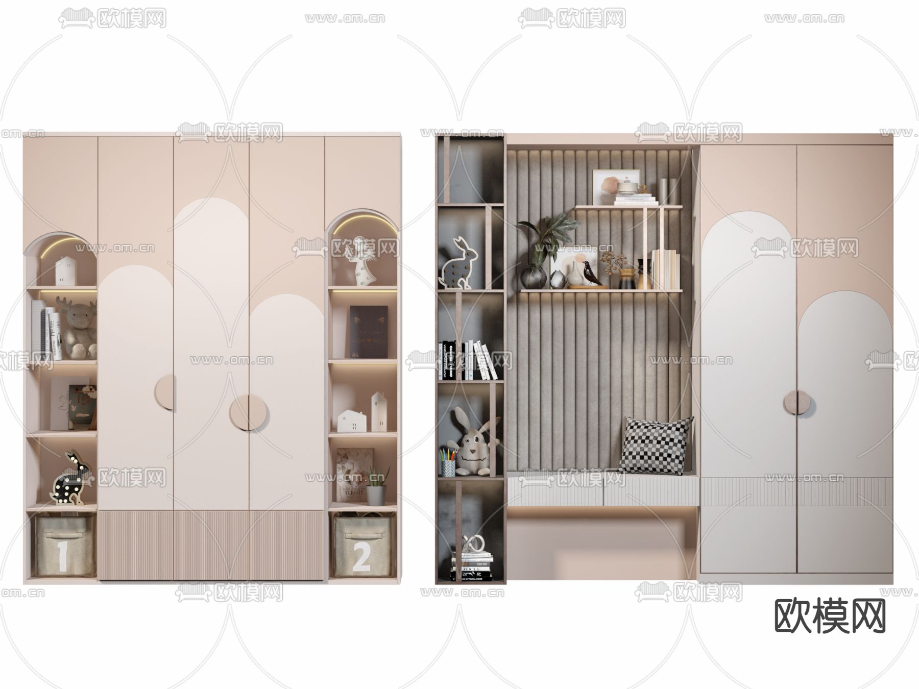 现代儿童衣柜3d模型下载