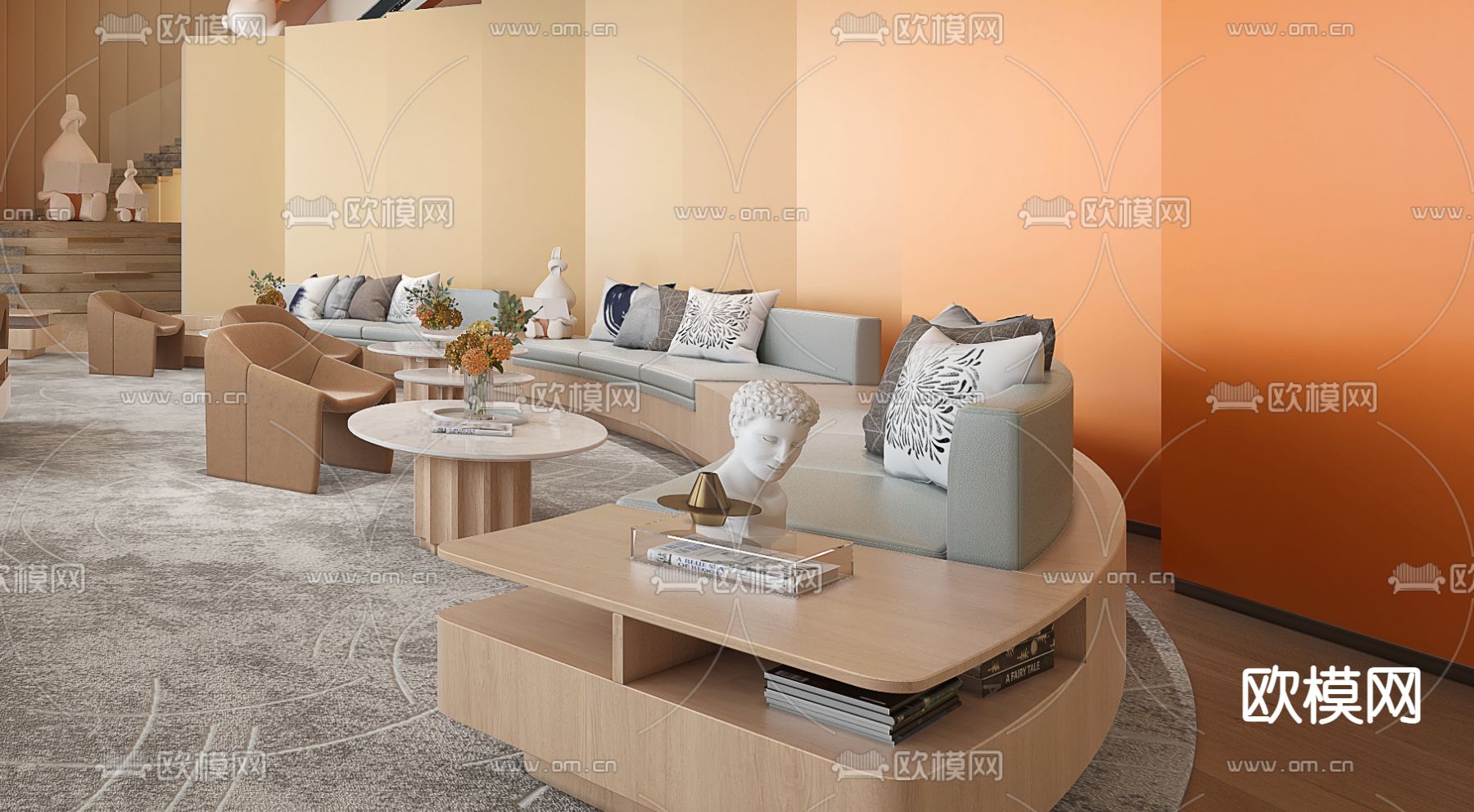 售楼处洽谈区 销售中心3d模型