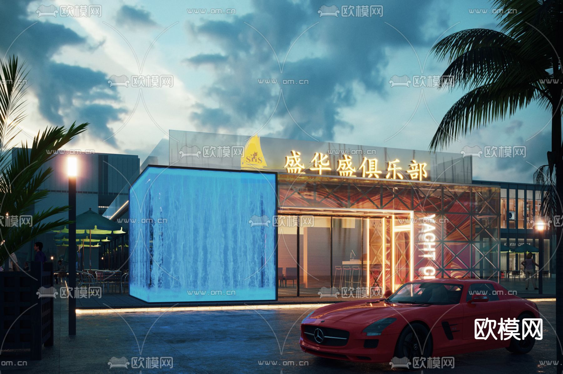 现代俱乐部外观3d模型下载