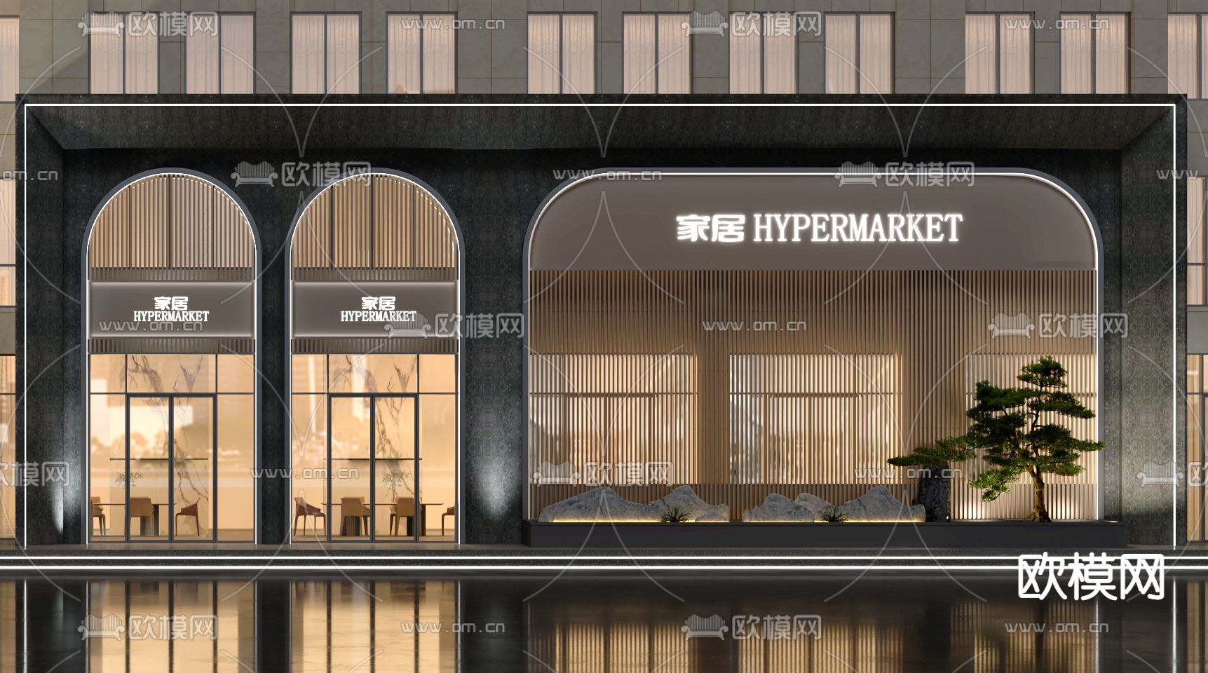 家居商铺 店面门头3d模型下载_ID12154338_3dmax免费模型-欧模网