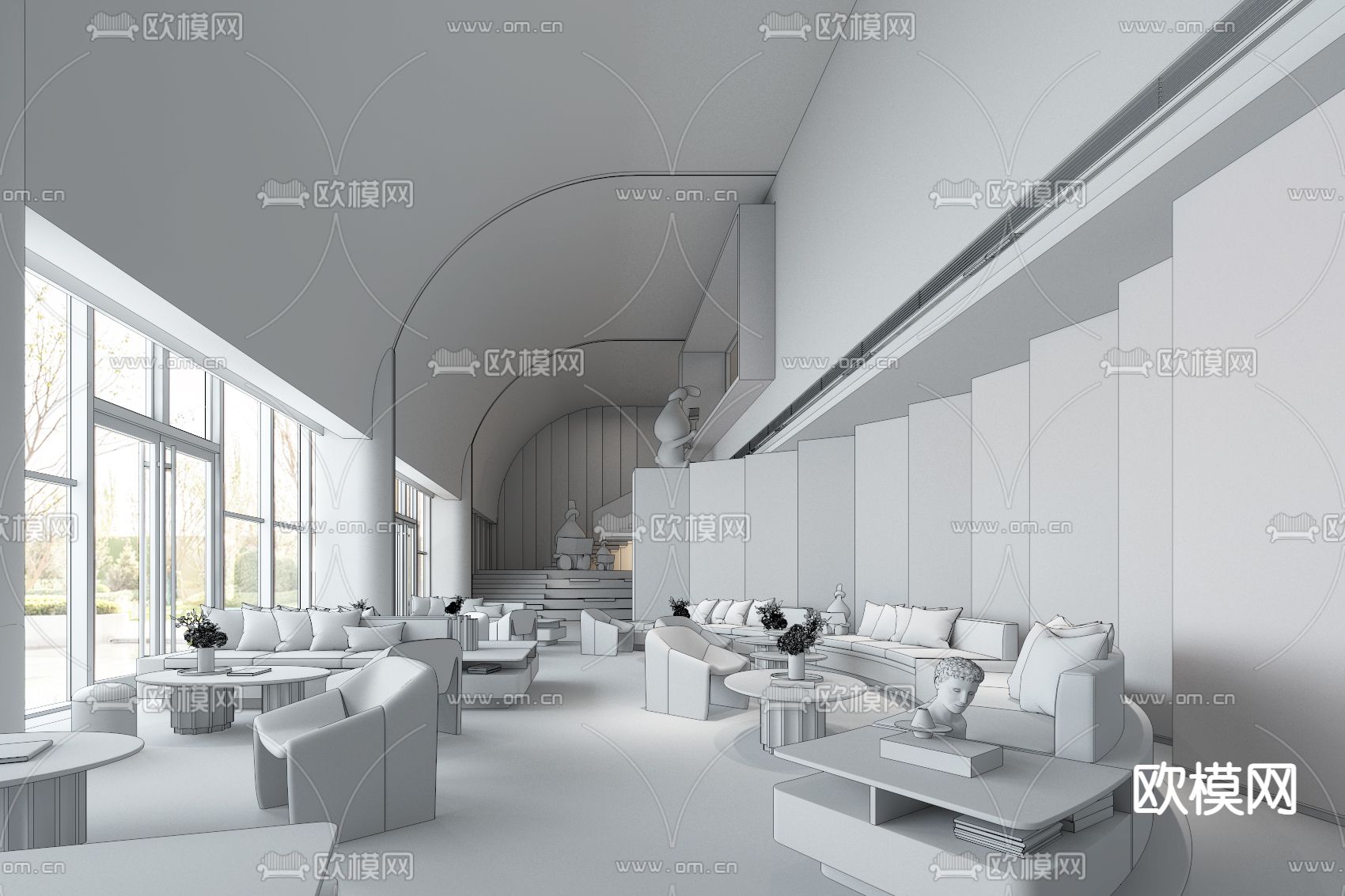 售楼处洽谈区 销售中心3d模型