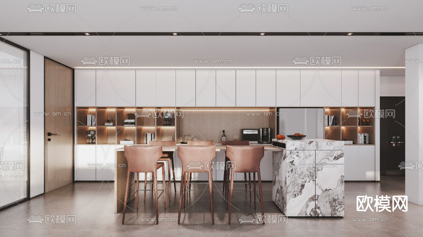 茶水间 水吧台 休息区3d模型下载