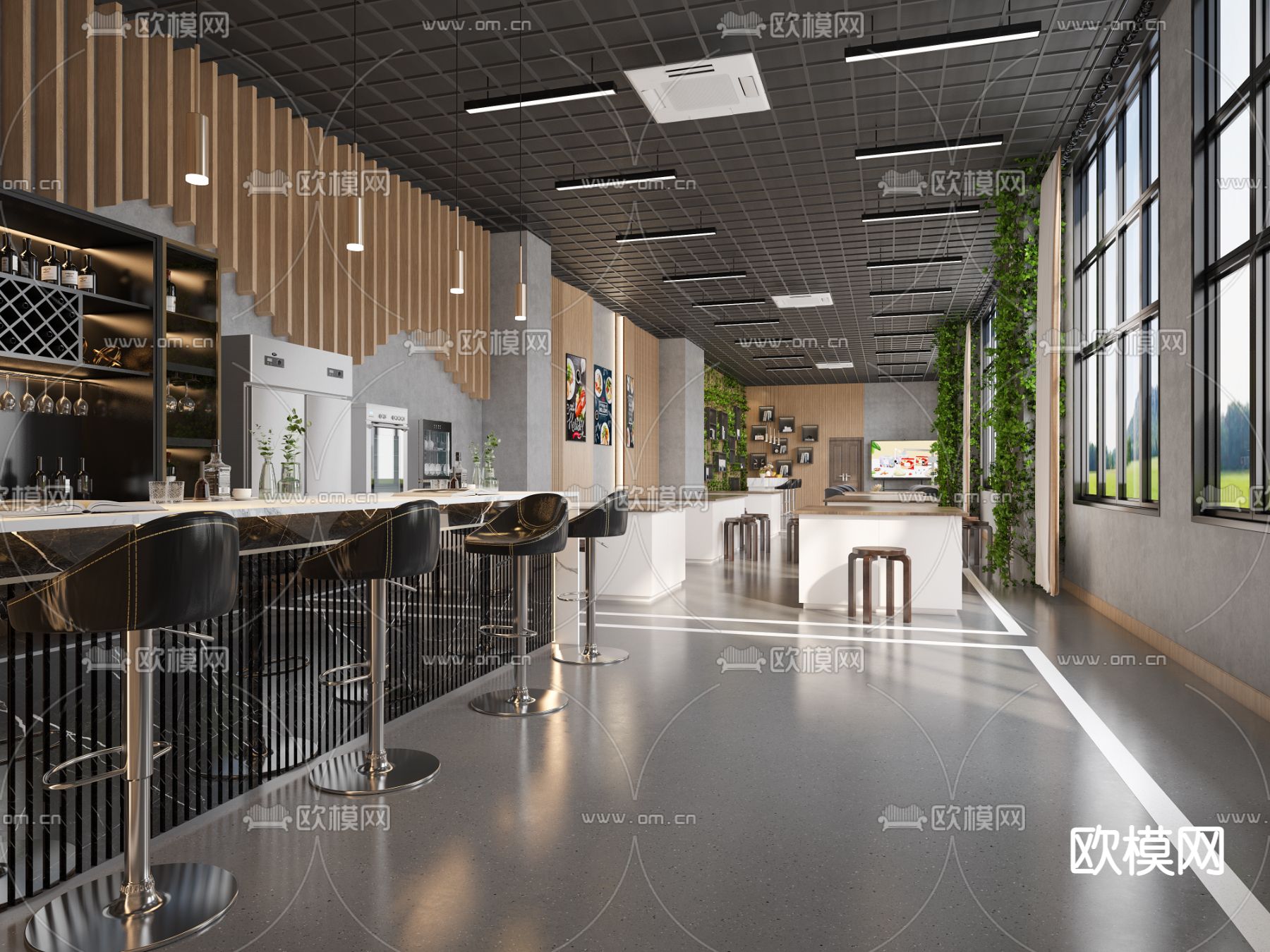 现代清吧 酒吧 休息区3d模型下载（渲染图1）