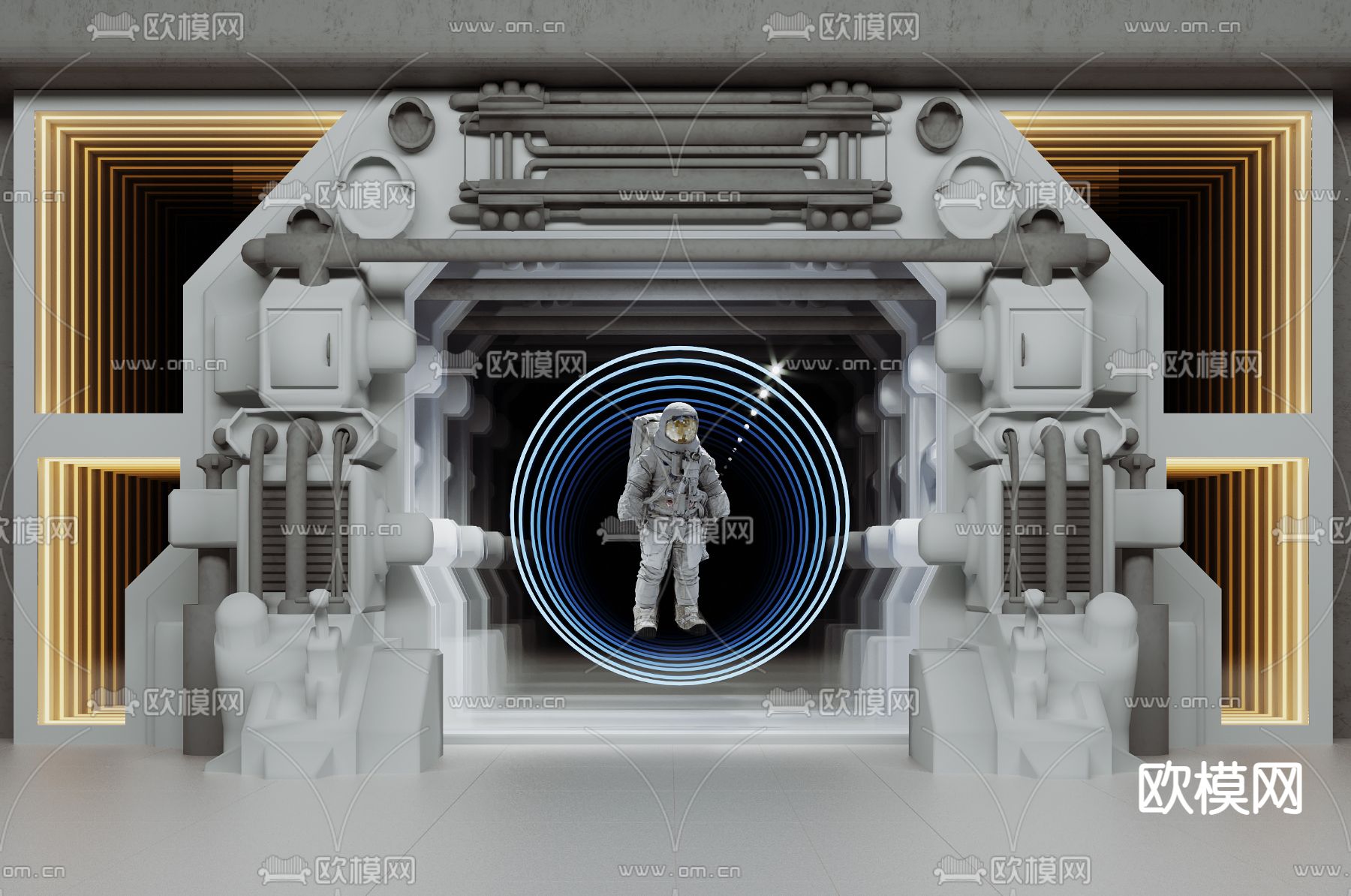 太空舱深渊镜 网红打卡墙3d模型下载