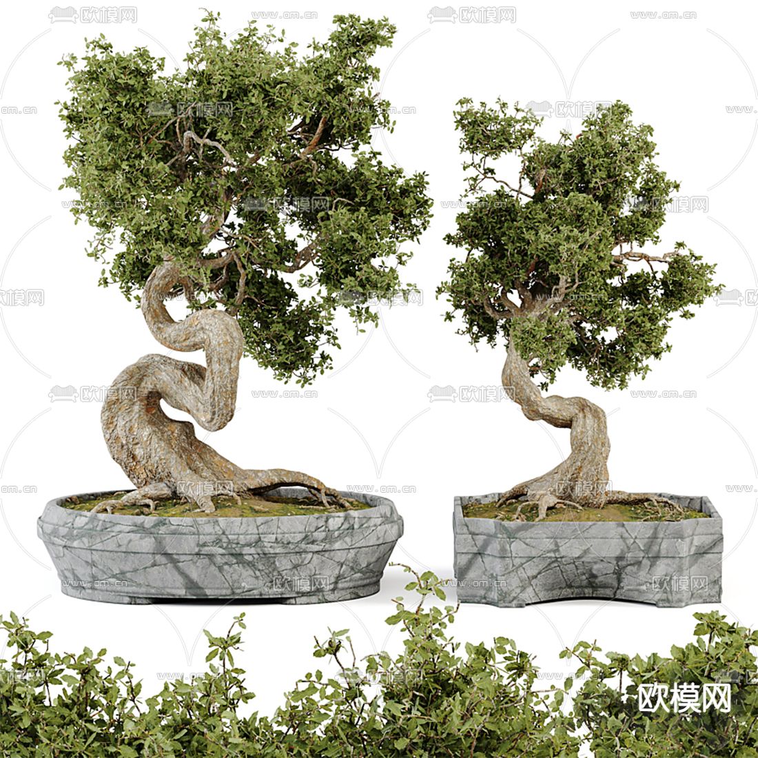 新中式盆栽 盆景3d模型下载_ID12159991_3dmax免费模型-欧模网
