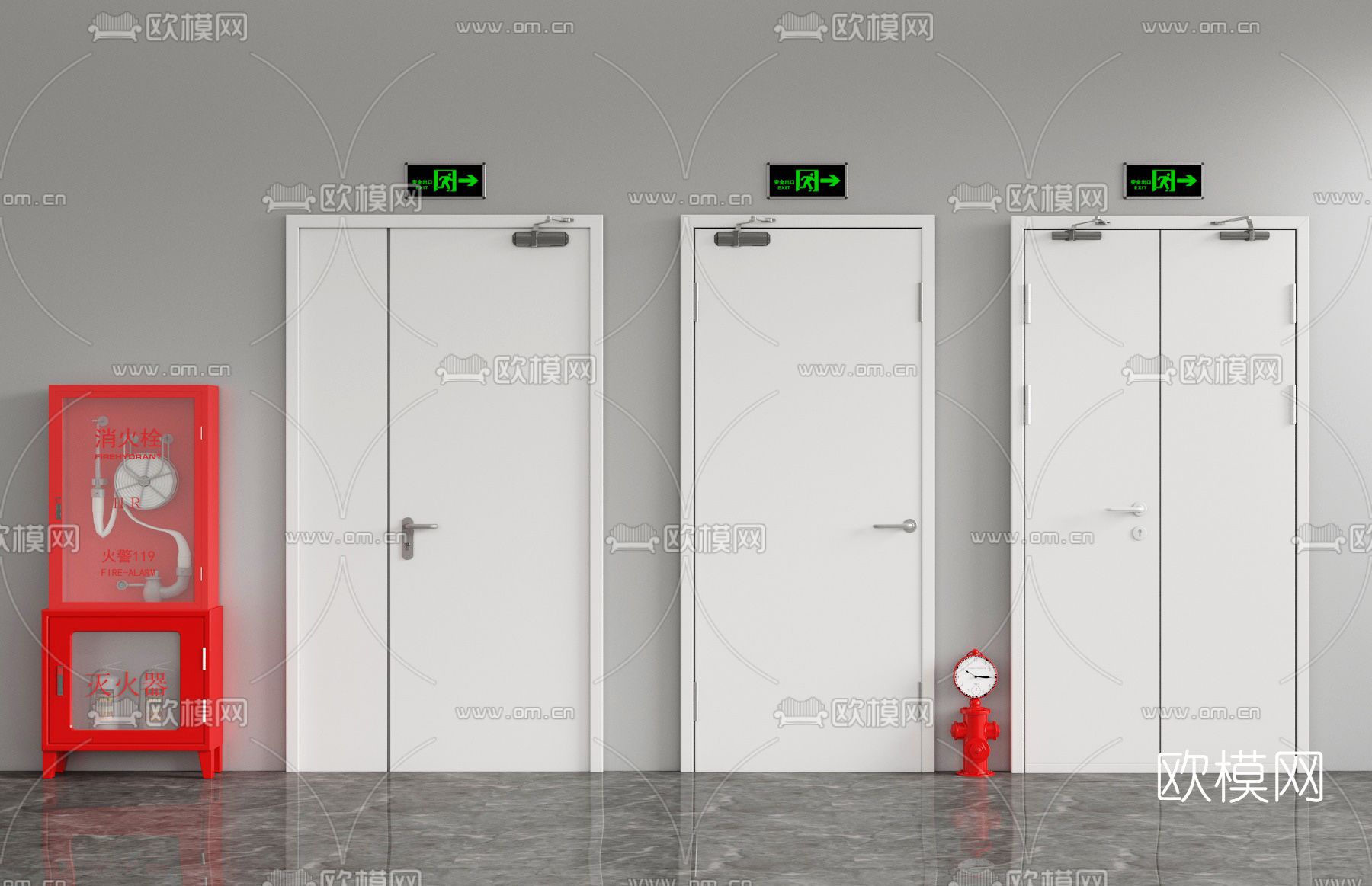 现代消防门3d模型