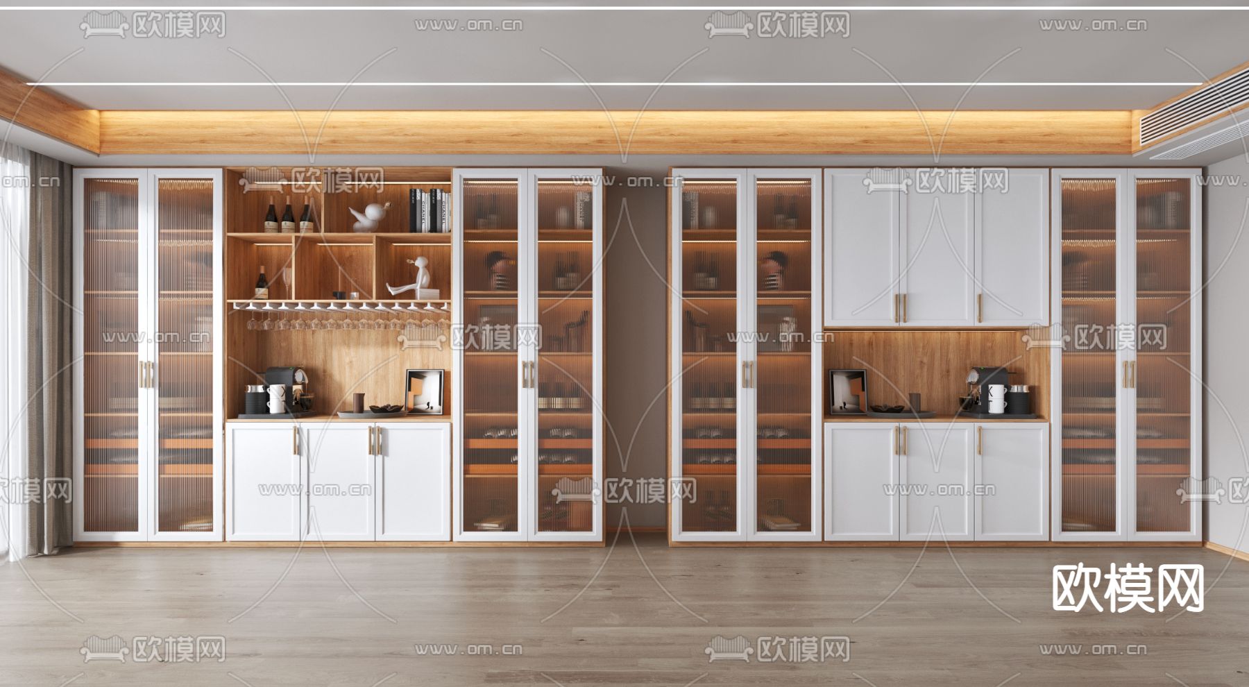 北欧酒柜3d模型下载