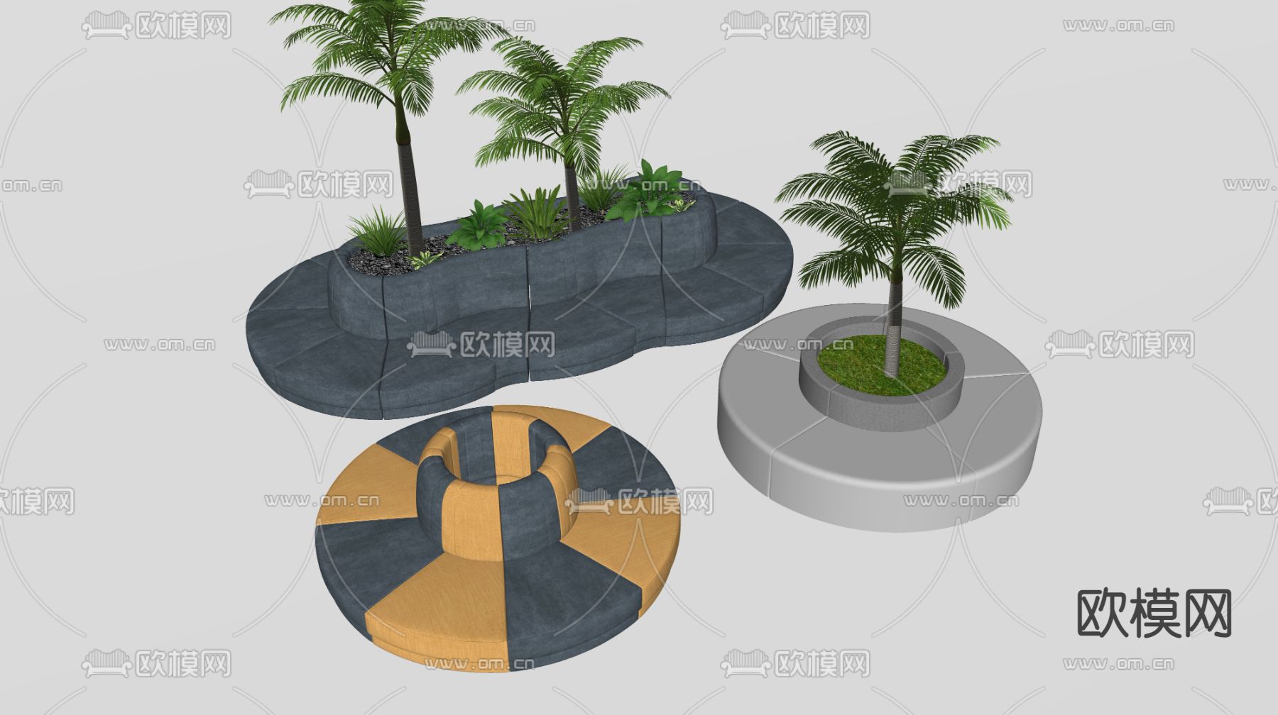 现代休闲座椅su模型下载（渲染图2）