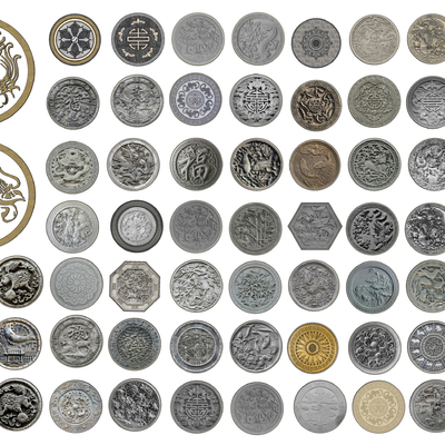  中式地铺铺装浮雕墙雕su模型 