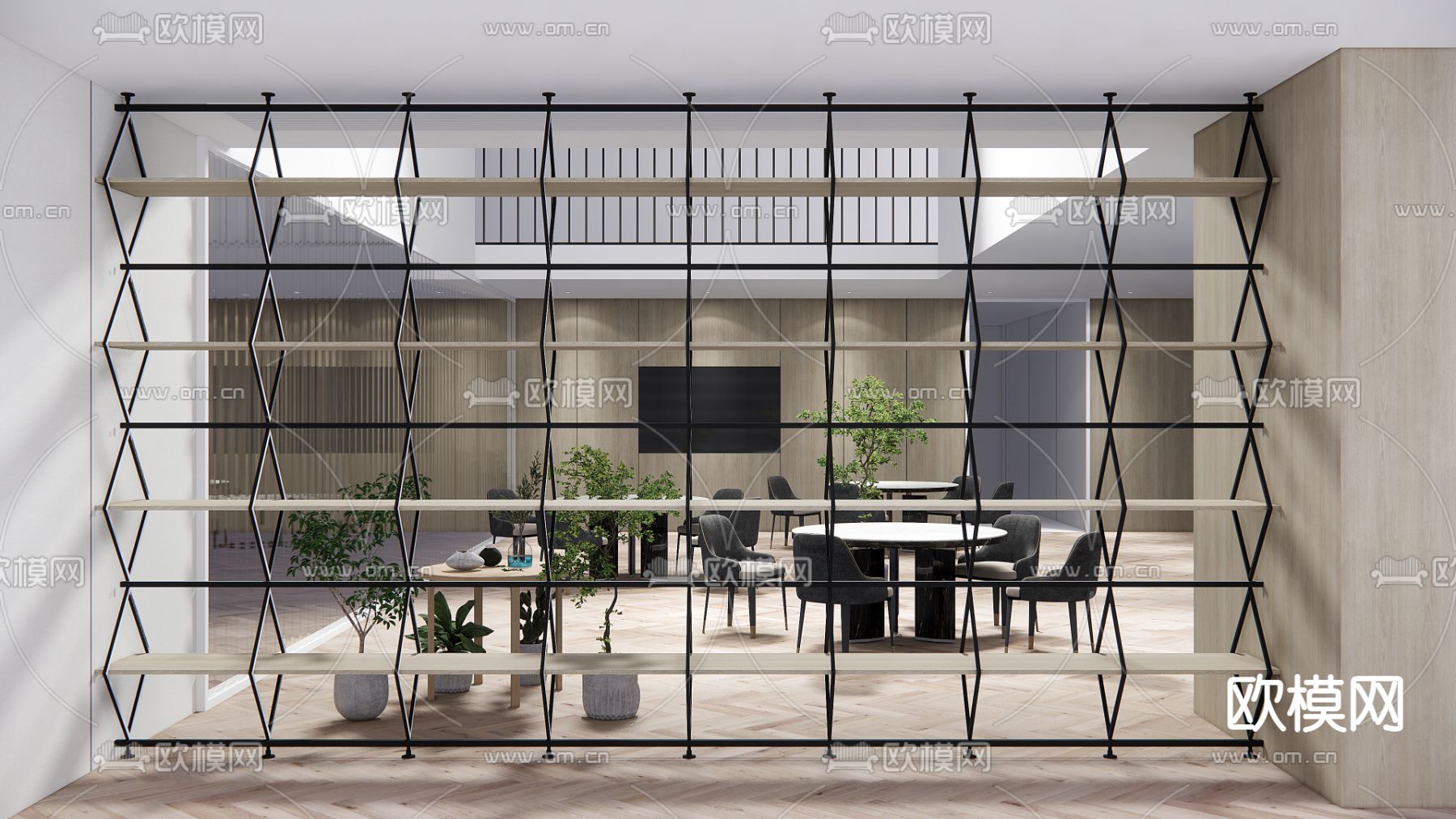 现代休息区su模型下载（渲染图1）