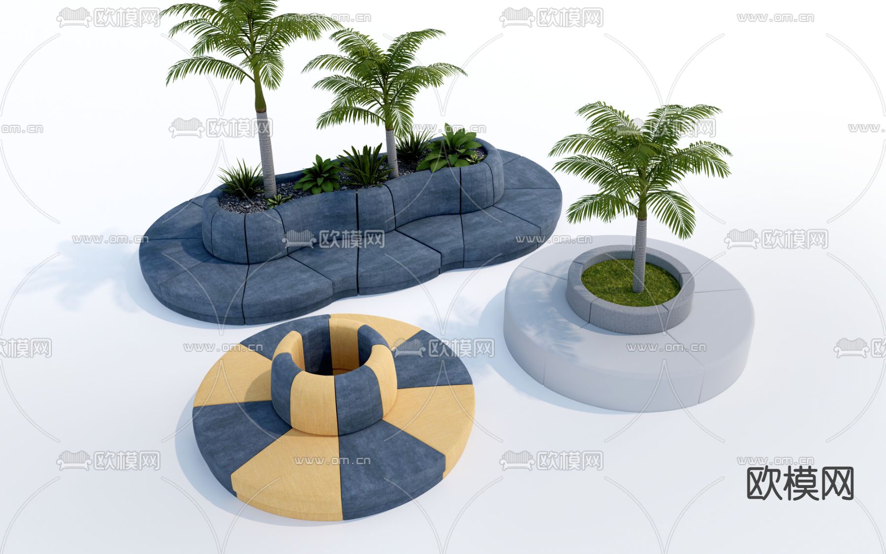 现代休闲座椅su模型下载（渲染图1）