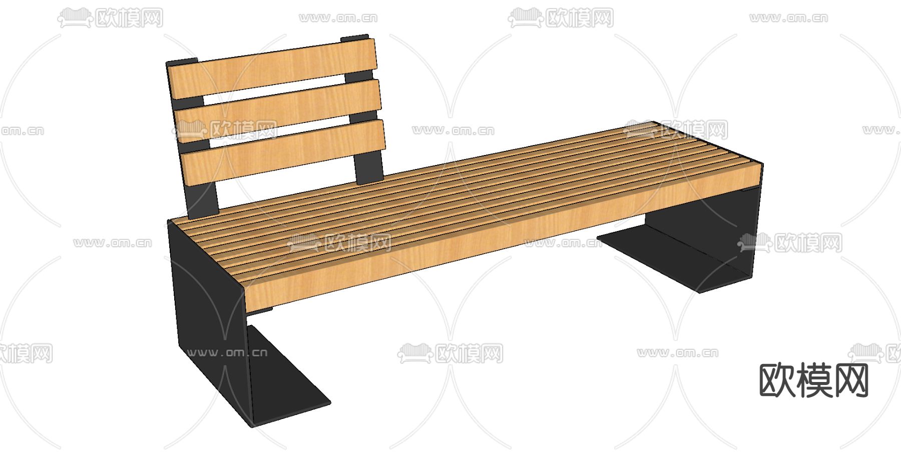 现代景观座椅su模型下载（渲染图2）