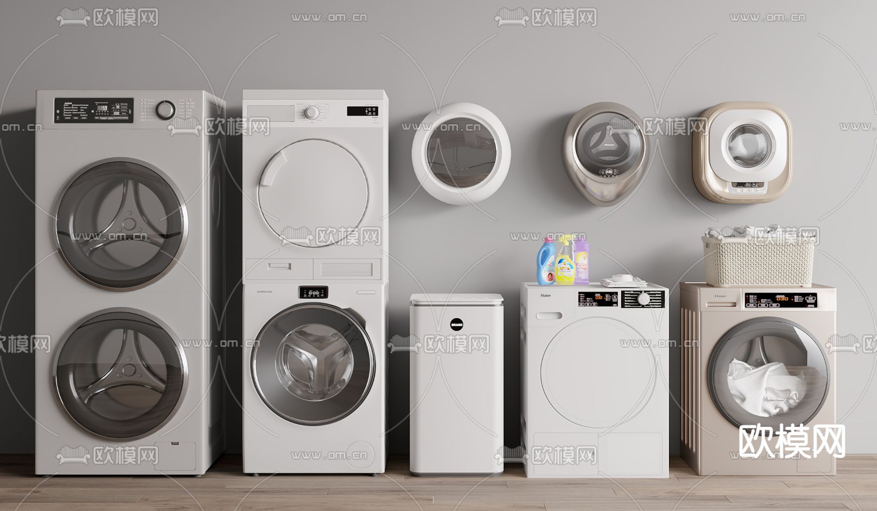 滚筒洗衣机3d模型下载