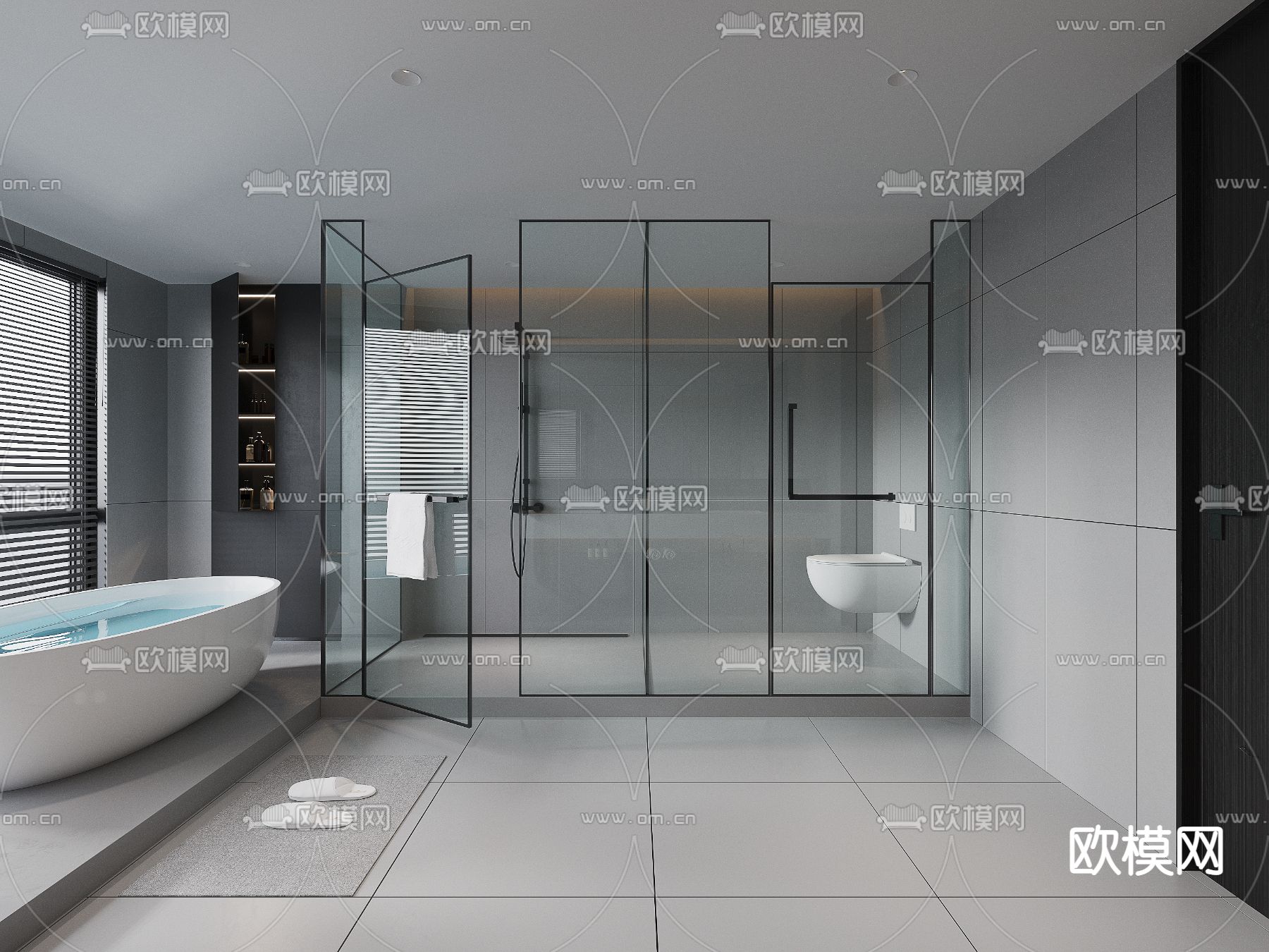 现代卫生间 卫浴3d模型