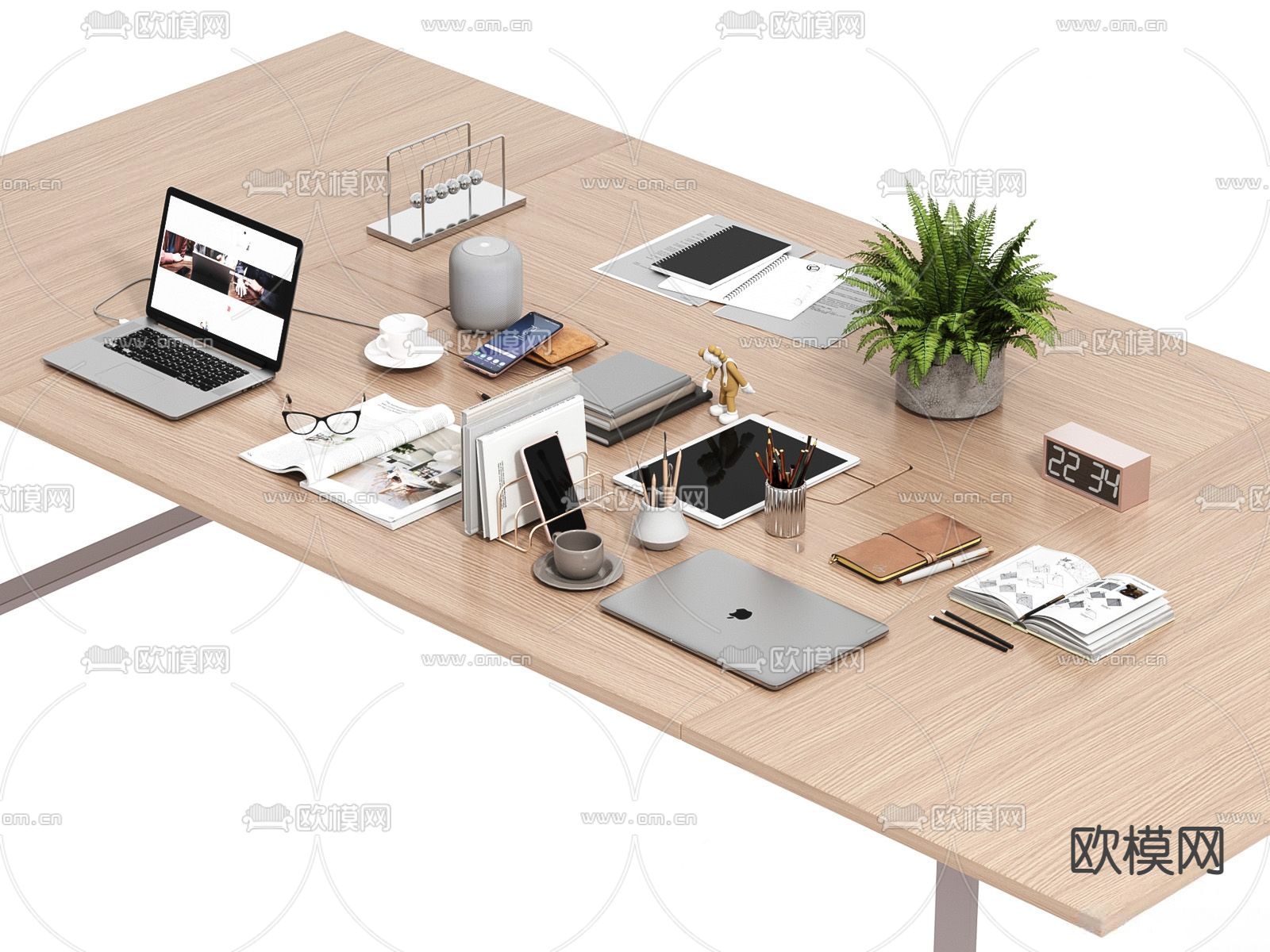 现代办公用品电脑笔记本数码产品su模型下载（渲染图1）