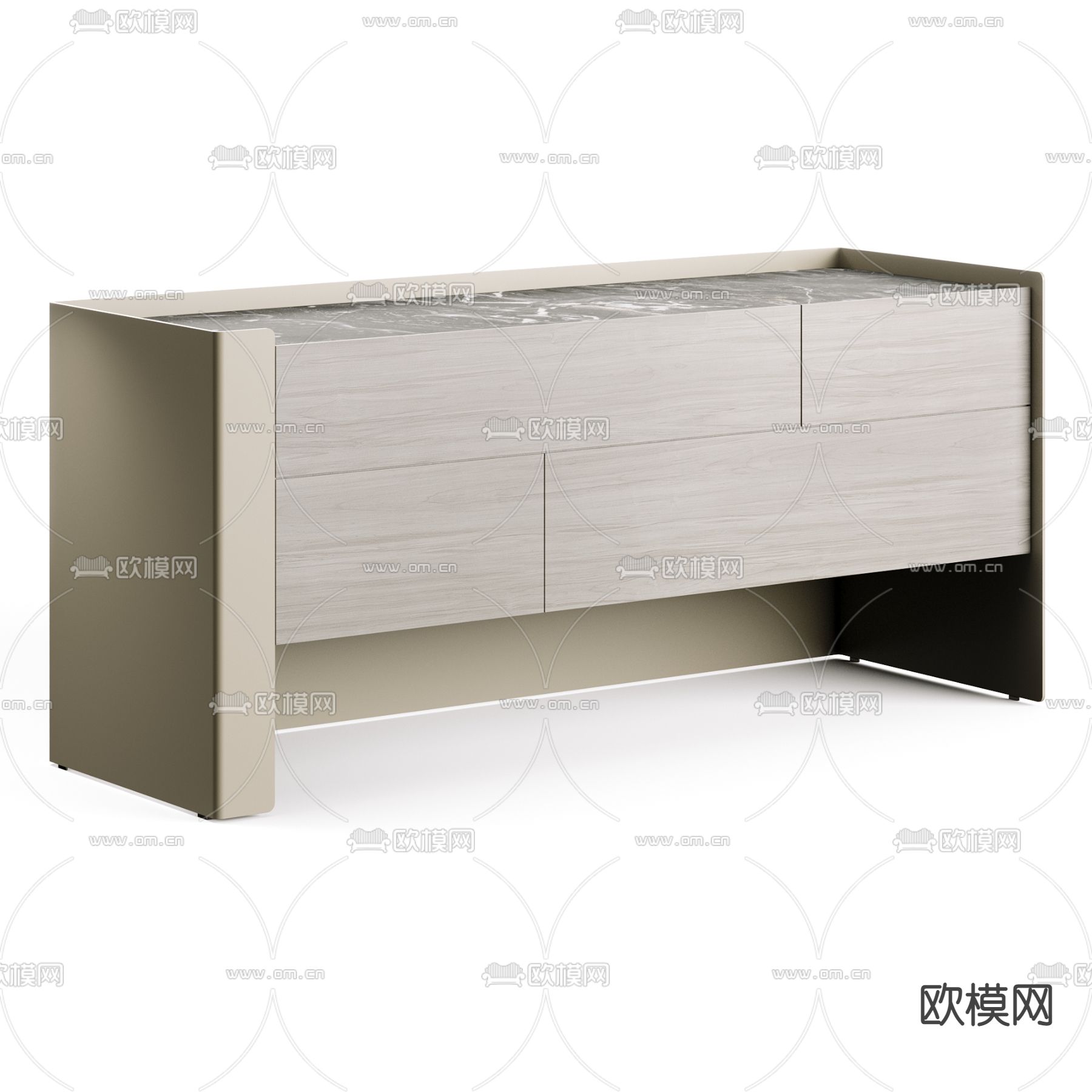 Poliform Chloe 玄关柜 端景柜3d模型下载（渲染图2）