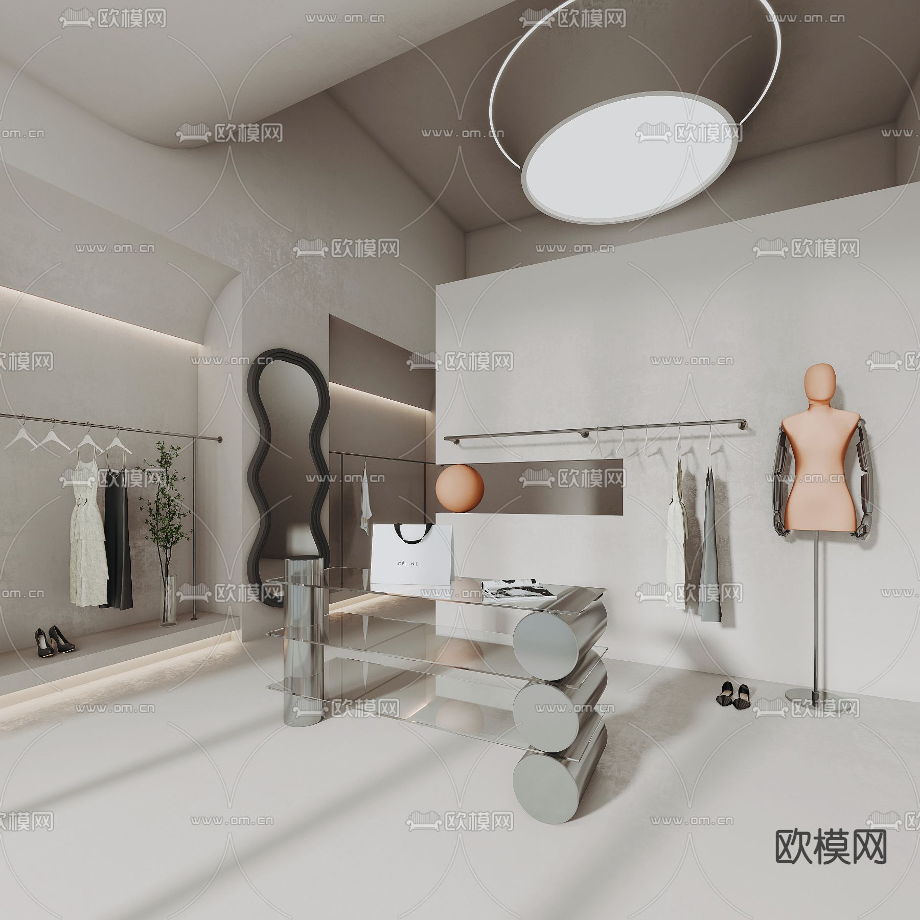 现代服装店su模型下载_ID12147053_sketchup模型下载-欧模网