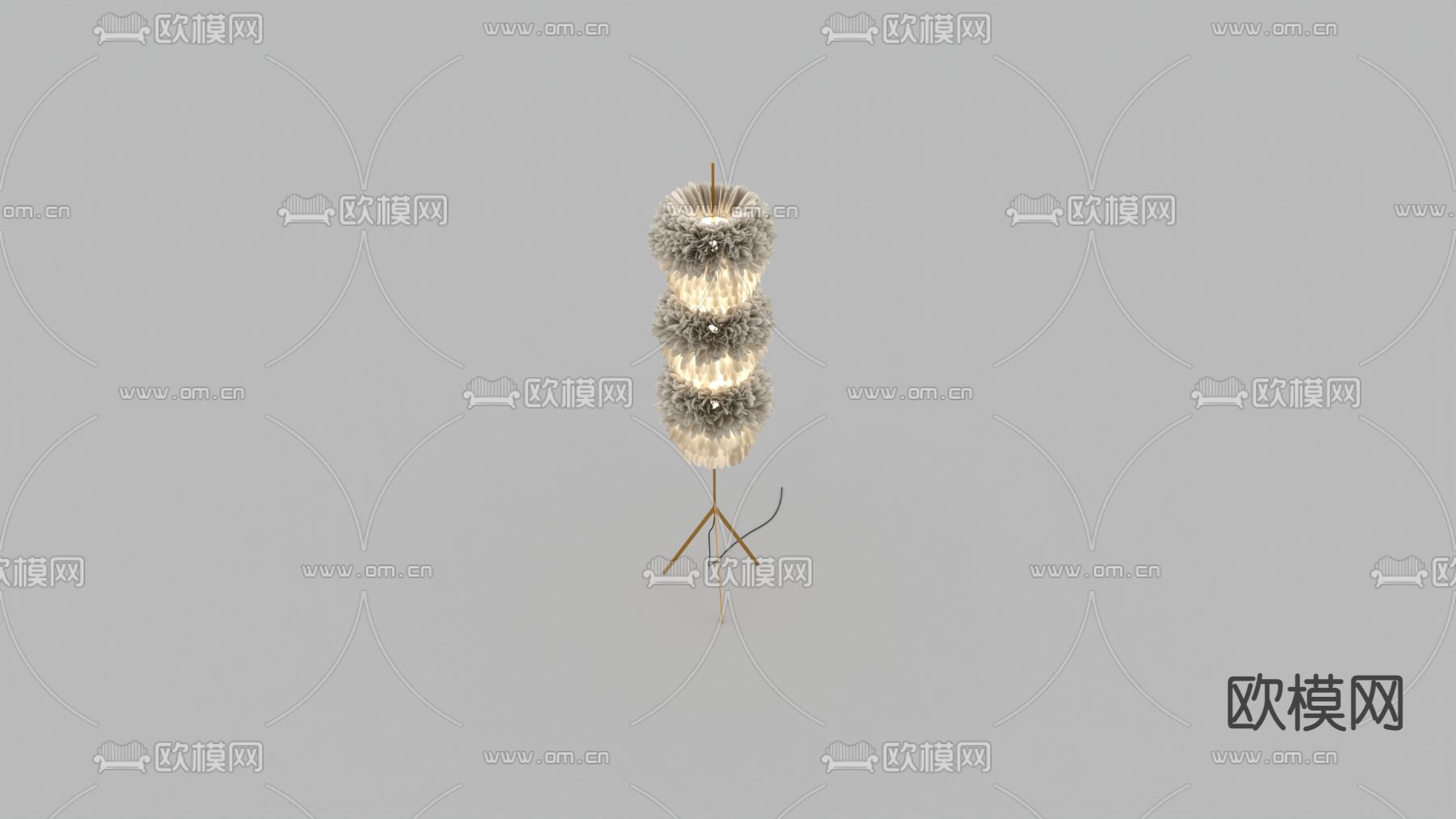 现代轻奢不锈钢布艺艺术落地灯免费3d模型下载