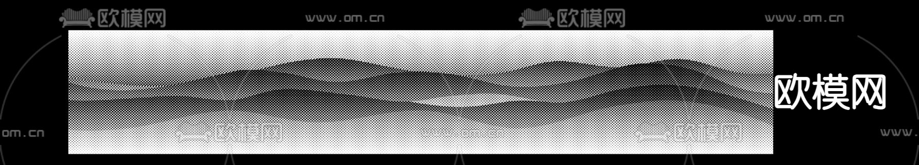 新中式山水洞洞板背景墙免费3d模型下载
