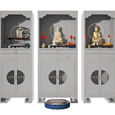  新中式佛像柜 佛庵su模型 