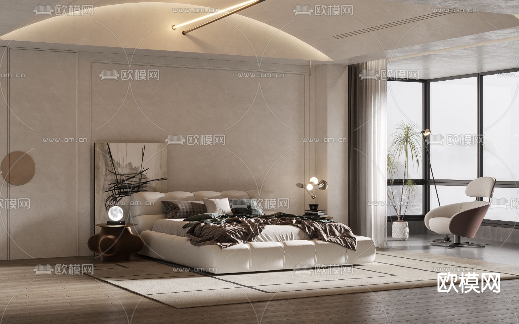 B&B Italia 双人床3d模型下载