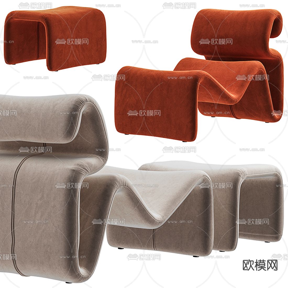 Lounge 躺椅 休闲椅3d模型
