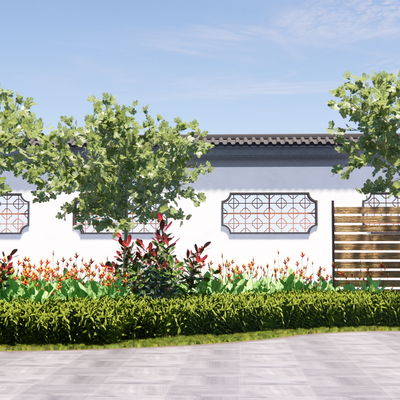  现代植物堆灌木花草su模型 