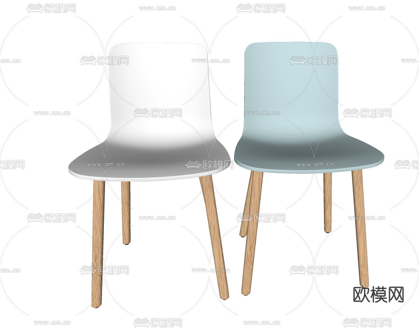 北欧单椅 椅子su模型下载（渲染图2）