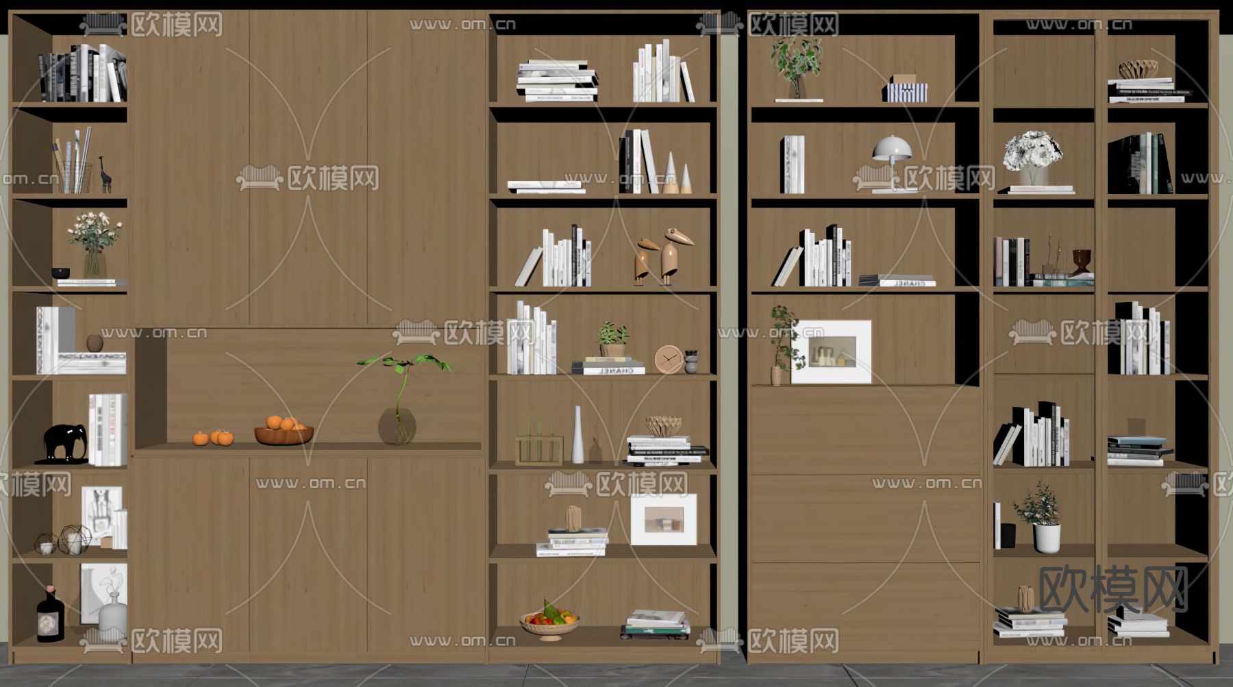 北欧书柜su模型下载（渲染图2）